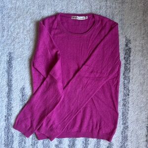 EWM 100% Cashmere Sweater – Fuchsia Pink, Size S